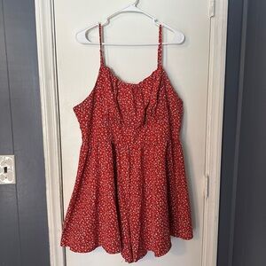 Red Floral Romper